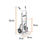 Diablo de carga de aluminio con base abatible 250 kg, TRUPER