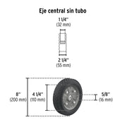 Diablo de carga de 300 kg, ruedas sólidas, doble balero