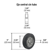 Diablo de carga de 400 kg, ruedas sólidas, doble balero