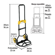 Diablo de carga, plegable de acero, 60 kg, PRETUL