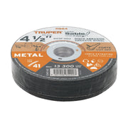 Disco abrasivo de corte preciso metal 4-1/2' x 1.2 mm,TRUPER