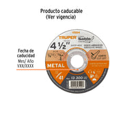 Disco abrasivo de corte preciso metal 4-1/2' x 1.2 mm,TRUPER