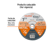 Disco abrasivo de corte preciso metal 7' x 1.5 mm, TRUPER