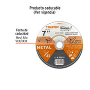 Disco abrasivo de corte preciso metal 7' x 2 mm, TRUPER