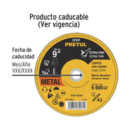 Disco abrasivo de corte preciso metal 9' x 2 mm, PRETUL