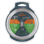 Disco de diamante de 7' x 2.2 mm, rin continuo, TRUPER