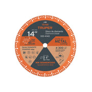 Disco de diamante de 14' x 4 mm, corte de metal, TRUPER