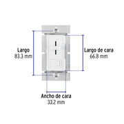Atenuador de Luz deslizable con interruptor, línea Classic