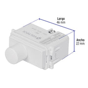 Dimmer giratorio, línea Italiana, color blanco, VOLTECK