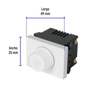 Dimmer giratorio, 1.5 módulos, línea Española, color blanco