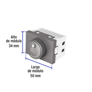 Dimmer giratorio acero inox de 1.5 módulos, línea Lisboa