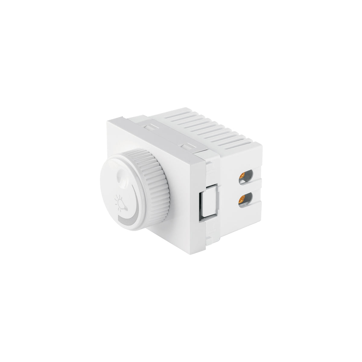 Dimmer giratorio blanco de 1.5 módulos, línea Lisboa