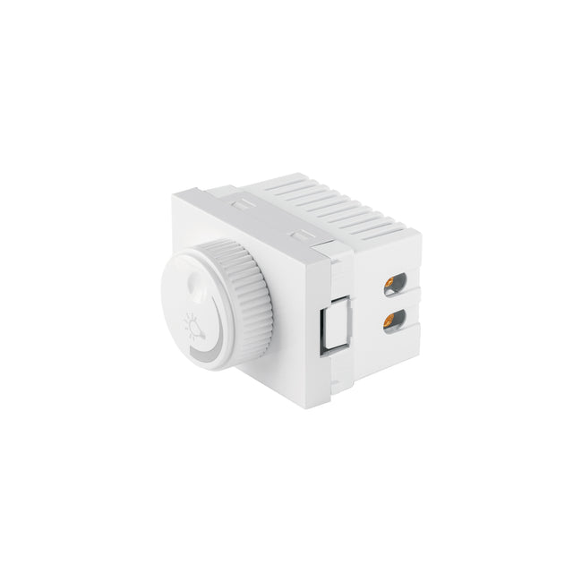 Dimmer giratorio blanco de 1.5 módulos, línea Lisboa