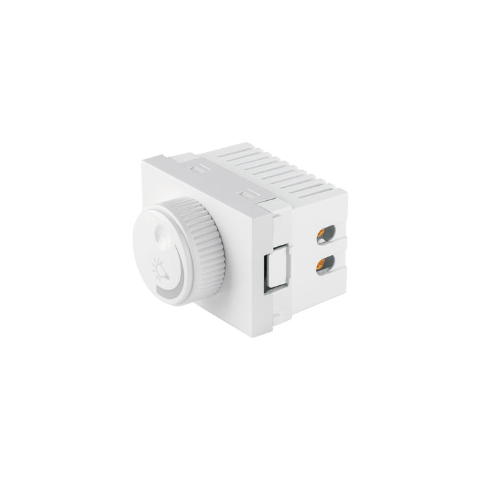 Dimmer giratorio blanco de 1.5 módulos, línea Lisboa