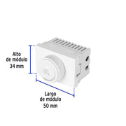Dimmer giratorio blanco de 1.5 módulos, línea Lisboa