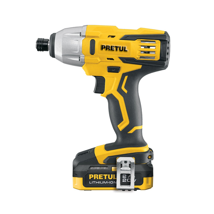 Destornillador de impacto 1/4', 20V, 1 batería 2Ah, PRETUL