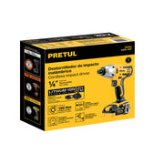 Destornillador de impacto 1/4', 20V, 1 batería 2Ah, PRETUL