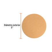 Paquete con 5 discos de lija 5' grano 400, ciegos, TRUPER