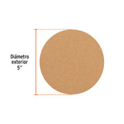 Paquete con 5 discos de lija 5' grano 40, ciegos, TRUPER