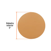 Paquete con 5 discos de lija 5' grano 600, ciegos, TRUPER