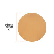 Paquete con 5 discos de lija 6' grano 320, ciegos, TRUPER