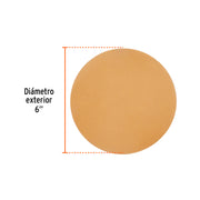 Paquete con 5 discos de lija 6' grano 600, ciegos, TRUPER