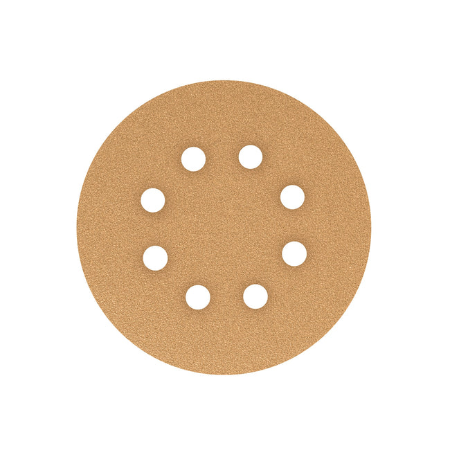 Paquete con 5 discos de lija 5' grano 100, 8 perforaciones