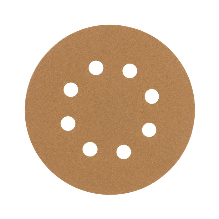 Paquete con 5 discos de lija 5' grano 120, 8 perforaciones