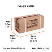 Paquete con 5 discos de lija 5' grano 60, 8 perforaciones