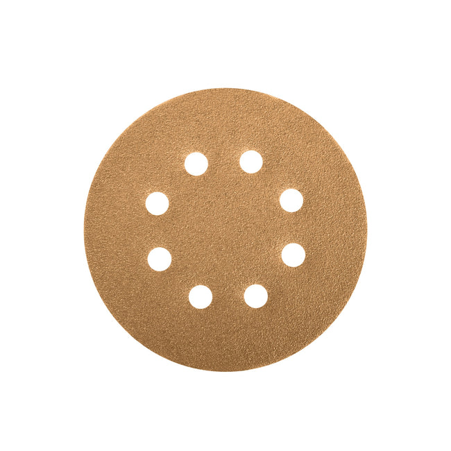 Paquete con 5 discos de lija 5' grano 80, 8 perforaciones