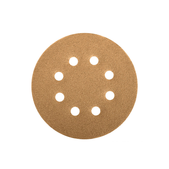 Paquete con 5 discos de lija 5' grano 80, 8 perforaciones