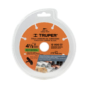 Disco 4-1/2' multimaterial de carburo de tungsteno, TRUPER