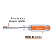 Desarmador de caja 1/4' mango de acetato, TRUPER