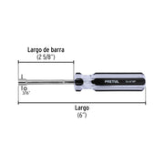 Desarmador de caja 3/16' mango de PVC, PRETUL