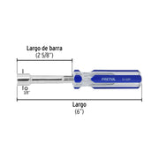 Desarmador de caja 3/8' mango de PVC, PRETUL