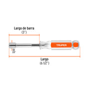 Desarmador de caja 3/8' mango de acetato, TRUPER