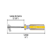 Desarmador de caja 5/16' mango de PVC, PRETUL