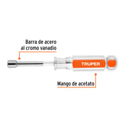 Desarmador de caja 5/16' mango de acetato, TRUPER