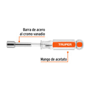 Desarmador de caja 7/16' mango de acetato, TRUPER