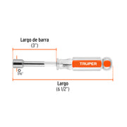 Desarmador de caja 7/16' mango de acetato, TRUPER