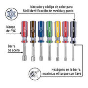 Juego de 7 desarmadores de caja mango de PVC, PRETUL
