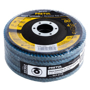 Disco laminado 4-1/2', grano 80 centro 7/8', fibra, PRETUL