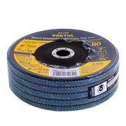 Disco laminado 7', grano 80 centro 7/8', fibra, PRETUL