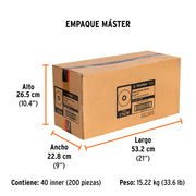 Disco laminado 4', grano 40 centro 5/8', fibra, TRUPER
