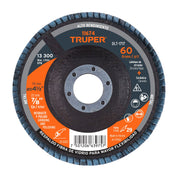 Disco laminado 4-1/2', grano 60 centro 7/8', fibra, TRUPER
