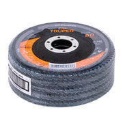 Disco laminado 4-1/2', grano 80 centro 7/8', fibra, TRUPER