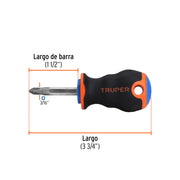 Desarmador de cruz 1/4' x 1-1/2' mango Comfort Grip, TRUPER