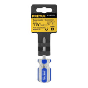 Desarmador de cruz 1/4 x 1-1/2' mango de PVC, PRETUL