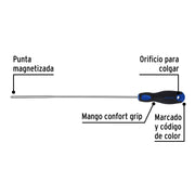 Desarmador de cruz 1/4' x 12' mango Comfort Grip, PRETUL