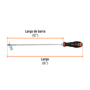 Desarmador de cruz 1/4' x 12' mango Comfort Grip, TRUPER